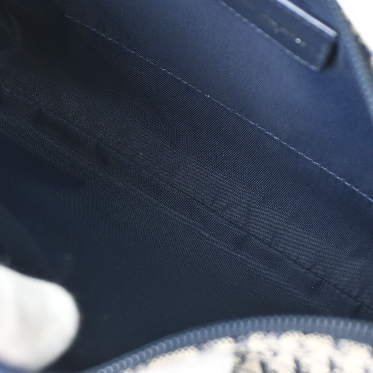 Christian Dior Navy Canvas Trotter Handbag