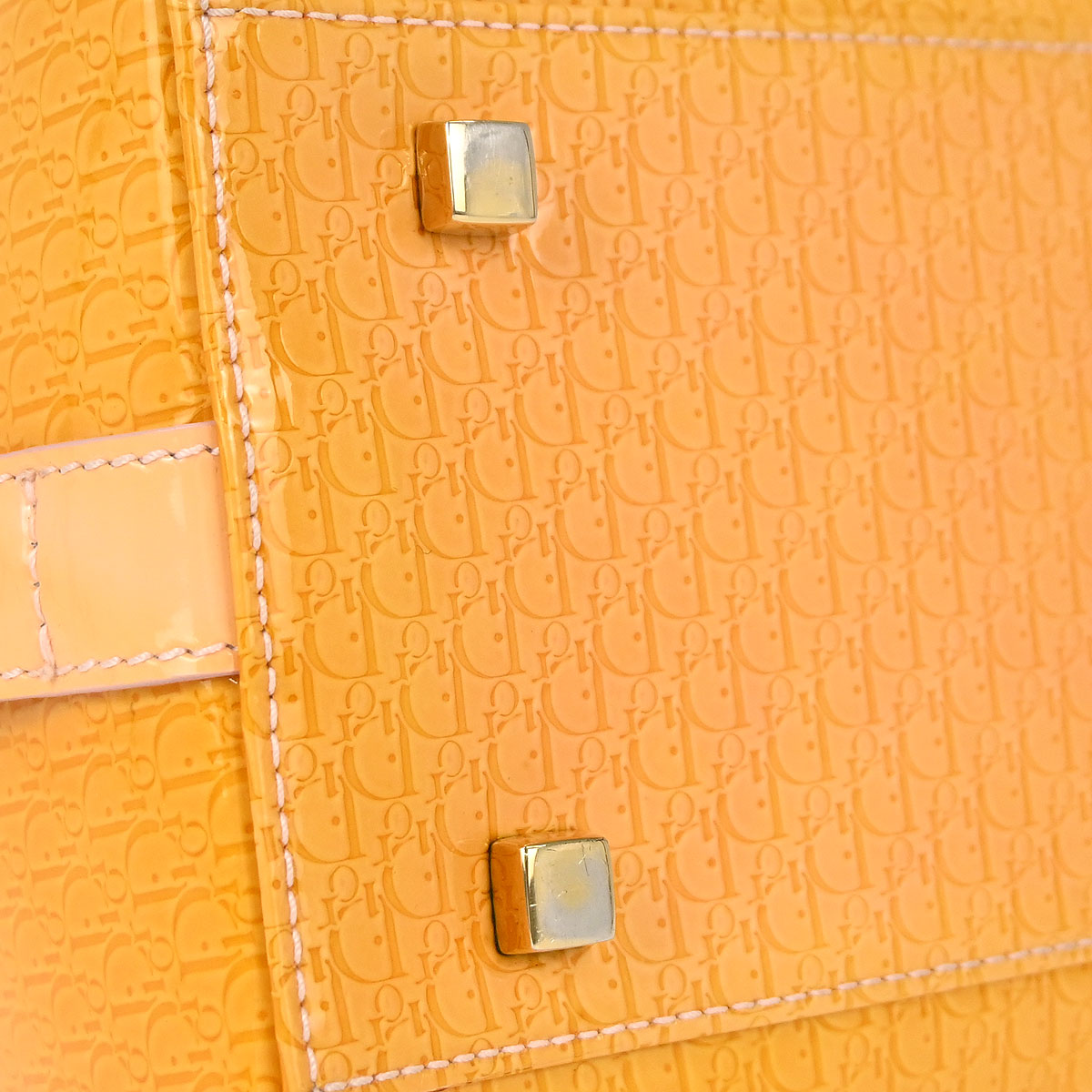 Christian Dior Yellow Patent leather Trotter Handbag