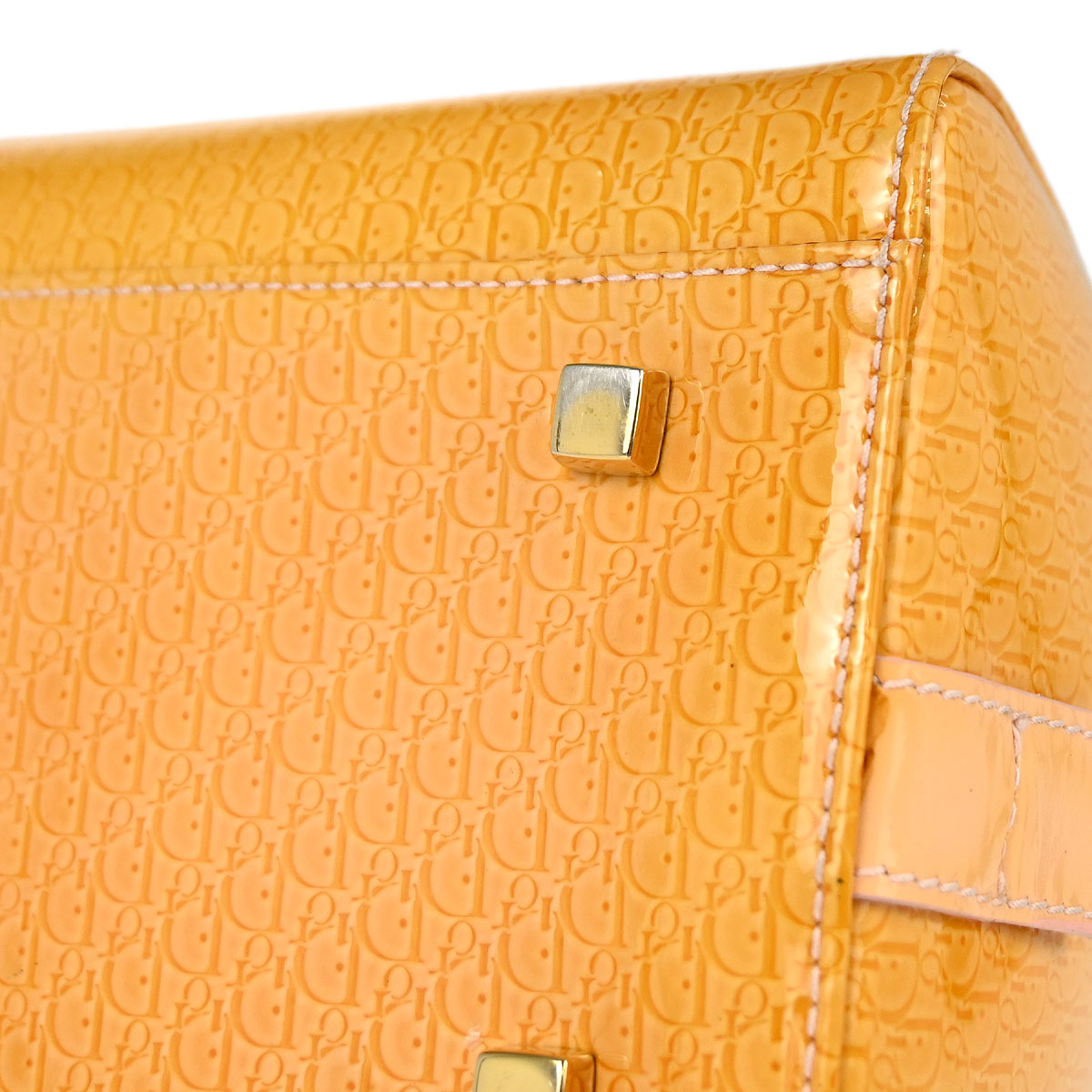 Christian Dior Yellow Patent leather Trotter Handbag