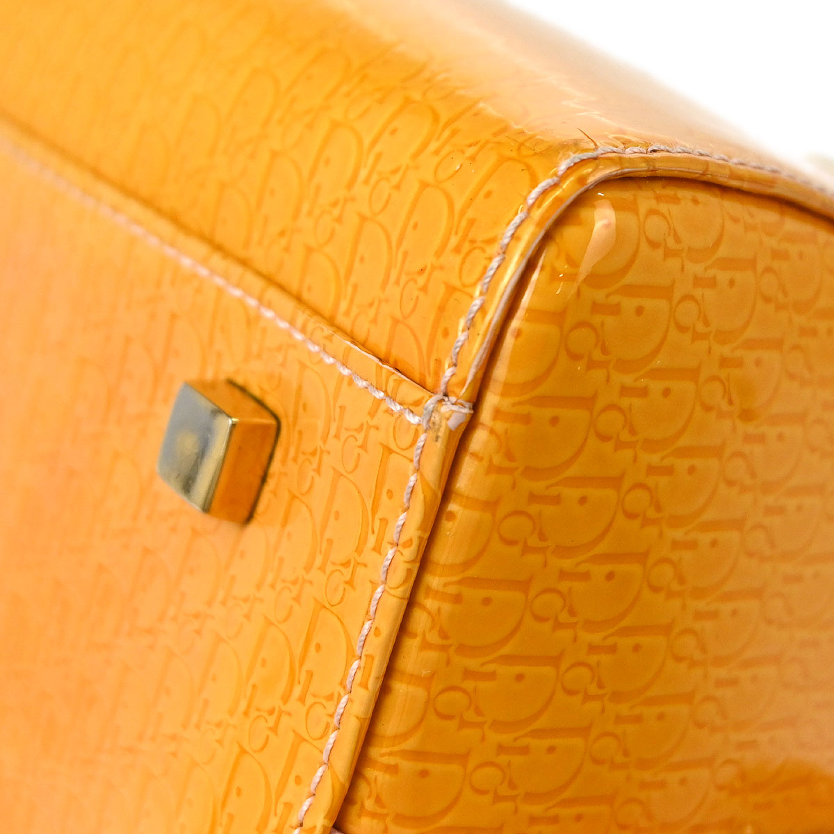 Christian Dior Yellow Patent leather Trotter Handbag