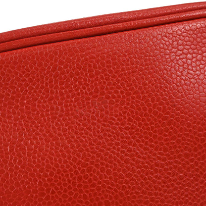 Chanel 1996-1997 Red Caviar Skin Timeless Vanity Handbag