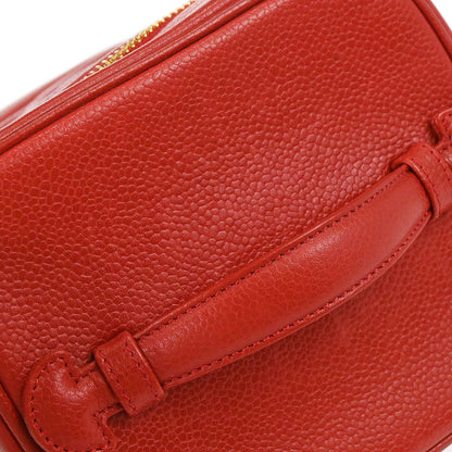 Chanel 1996-1997 Red Caviar Skin Timeless Vanity Handbag