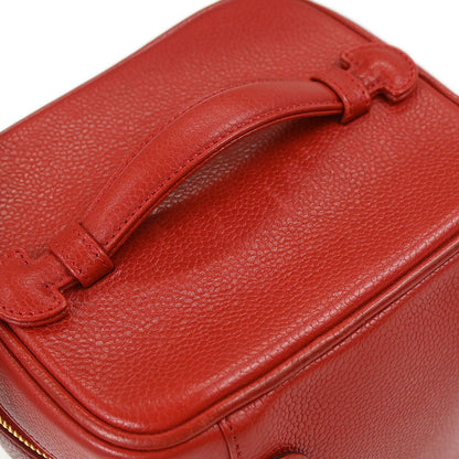 Chanel 1996-1997 Red Caviar Skin Timeless Vanity Handbag