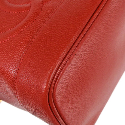 Chanel 1996-1997 Red Caviar Skin Timeless Vanity Handbag