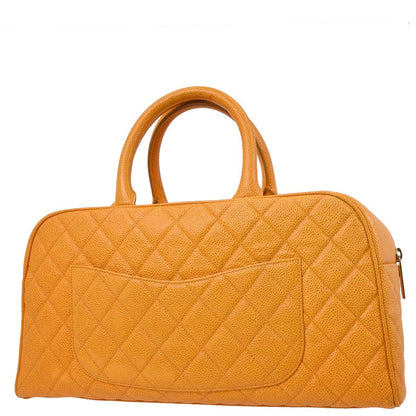 Chanel Orange Caviar Skin Bowling Bag 37