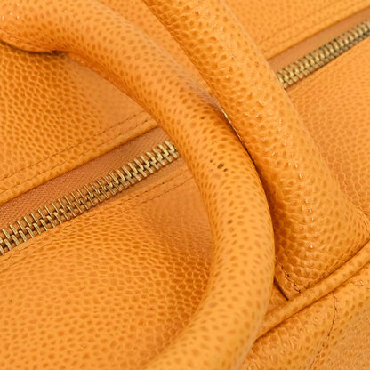 Chanel Orange Caviar Skin Bowling Bag 37
