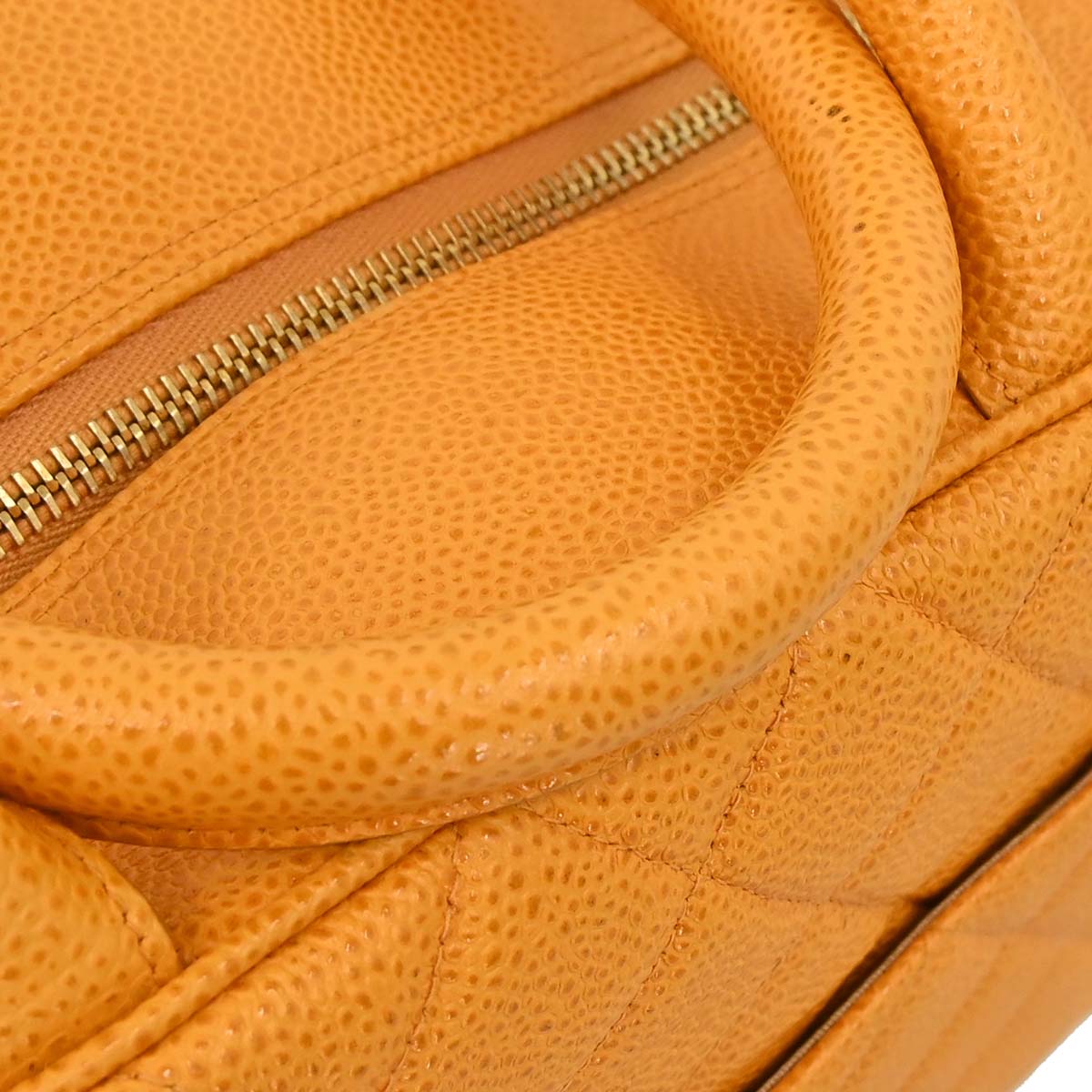 Chanel Orange Caviar Skin Bowling Bag 37