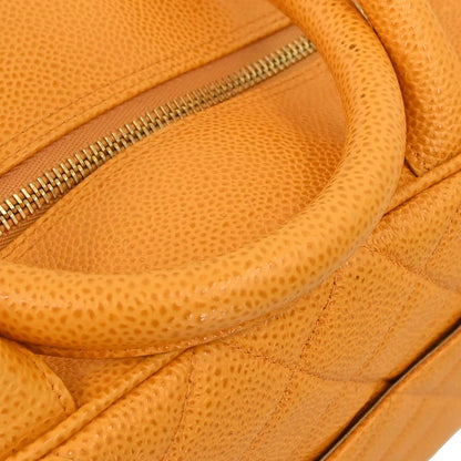 Chanel Orange Caviar Skin Bowling Bag 37