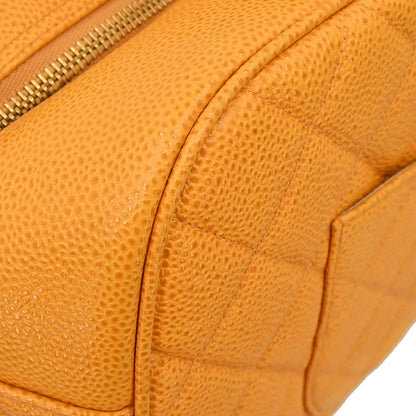 Chanel Orange Caviar Skin Bowling Bag 37