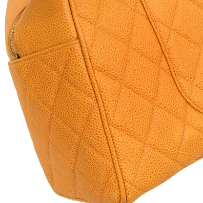 Chanel Orange Caviar Skin Bowling Bag 37