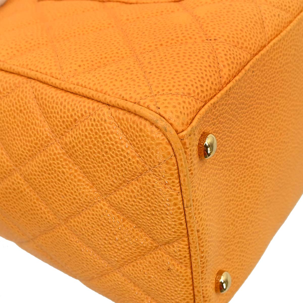 Chanel Orange Caviar Skin Bowling Bag 37