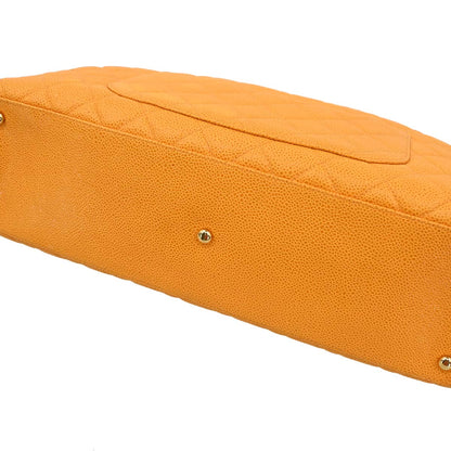 Chanel Orange Caviar Skin Bowling Bag 37