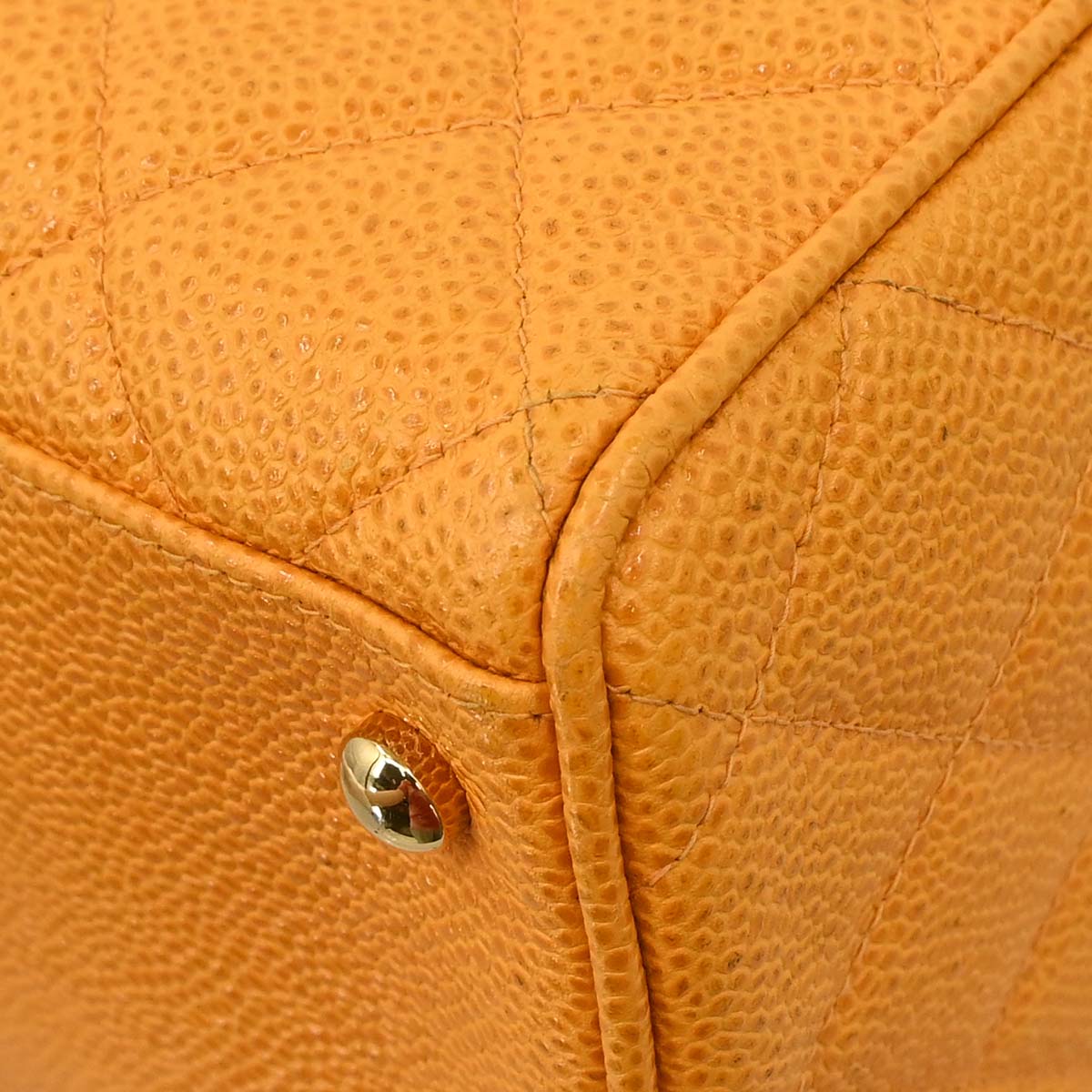 Chanel Orange Caviar Skin Bowling Bag 37