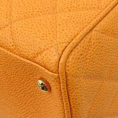 Chanel Orange Caviar Skin Bowling Bag 37