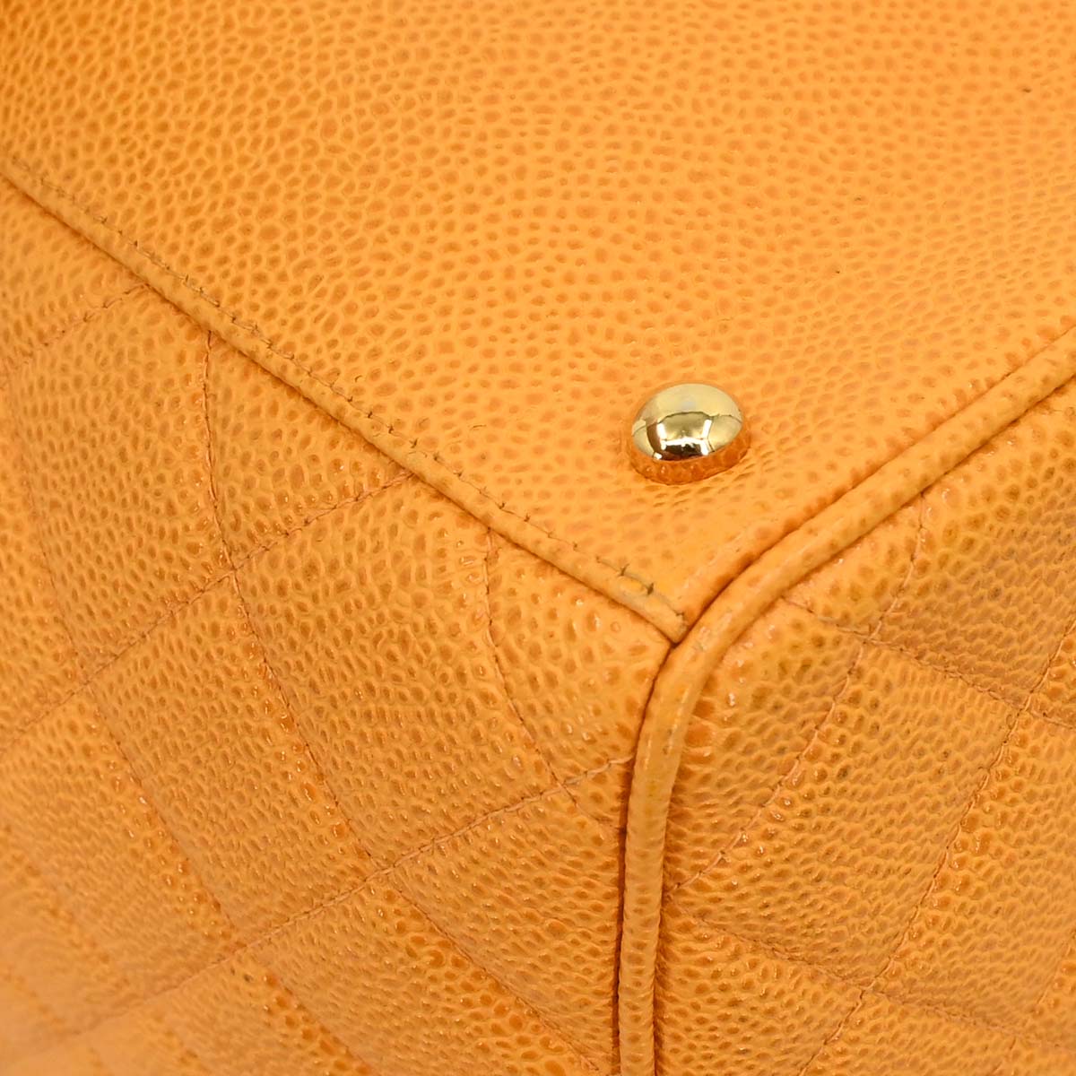 Chanel Orange Caviar Skin Bowling Bag 37