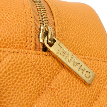 Chanel Orange Caviar Skin Bowling Bag 37