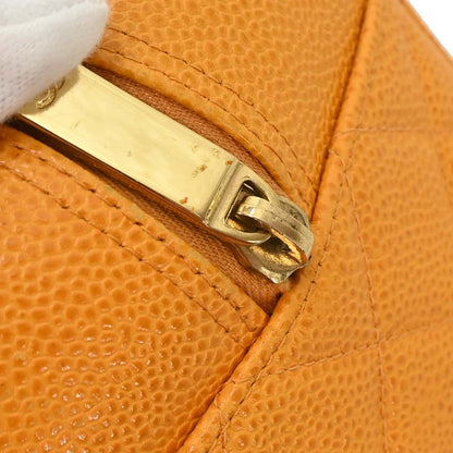Chanel Orange Caviar Skin Bowling Bag 37