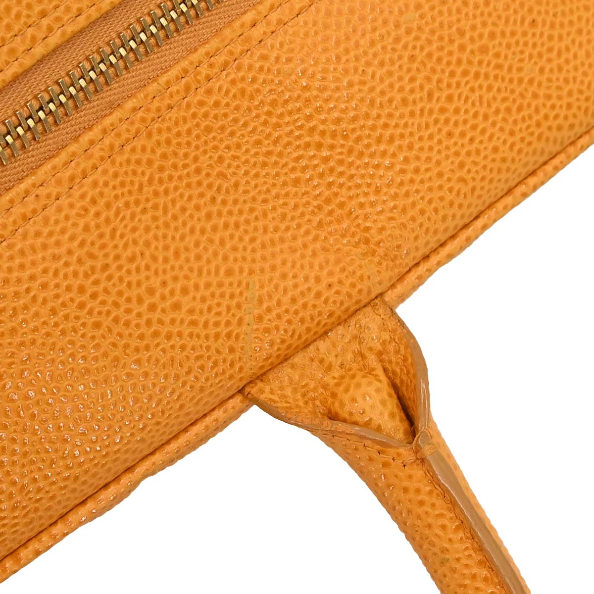 Chanel Orange Caviar Skin Bowling Bag 37