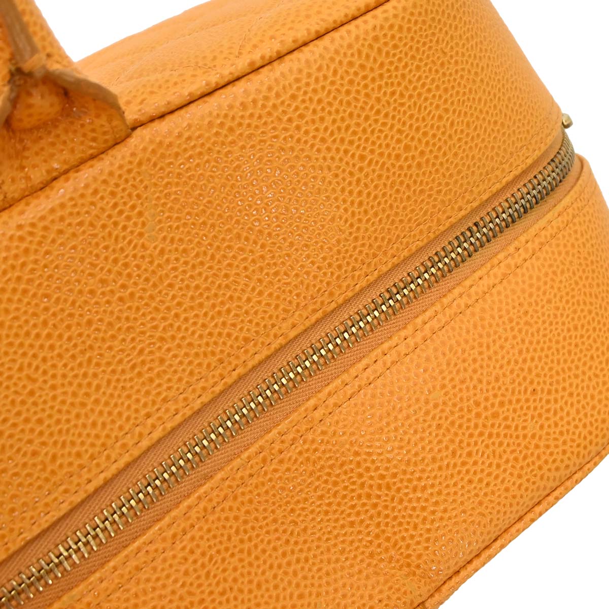 Chanel Orange Caviar Skin Bowling Bag 37