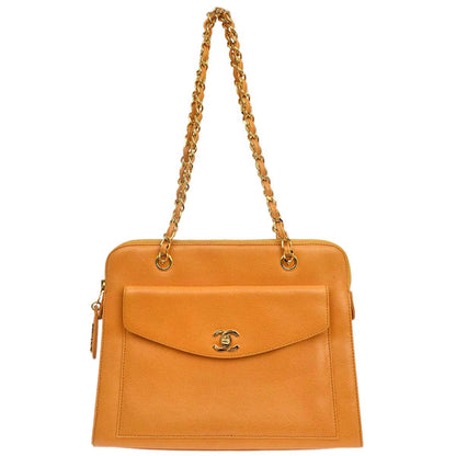 Chanel 1997-1999 Orange Caviar Skin Handbag