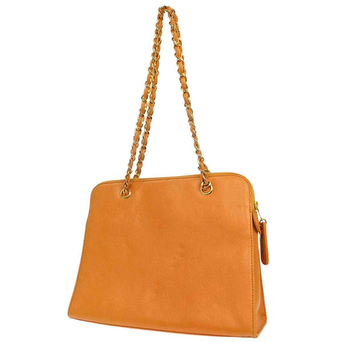 Chanel 1997-1999 Orange Caviar Skin Handbag