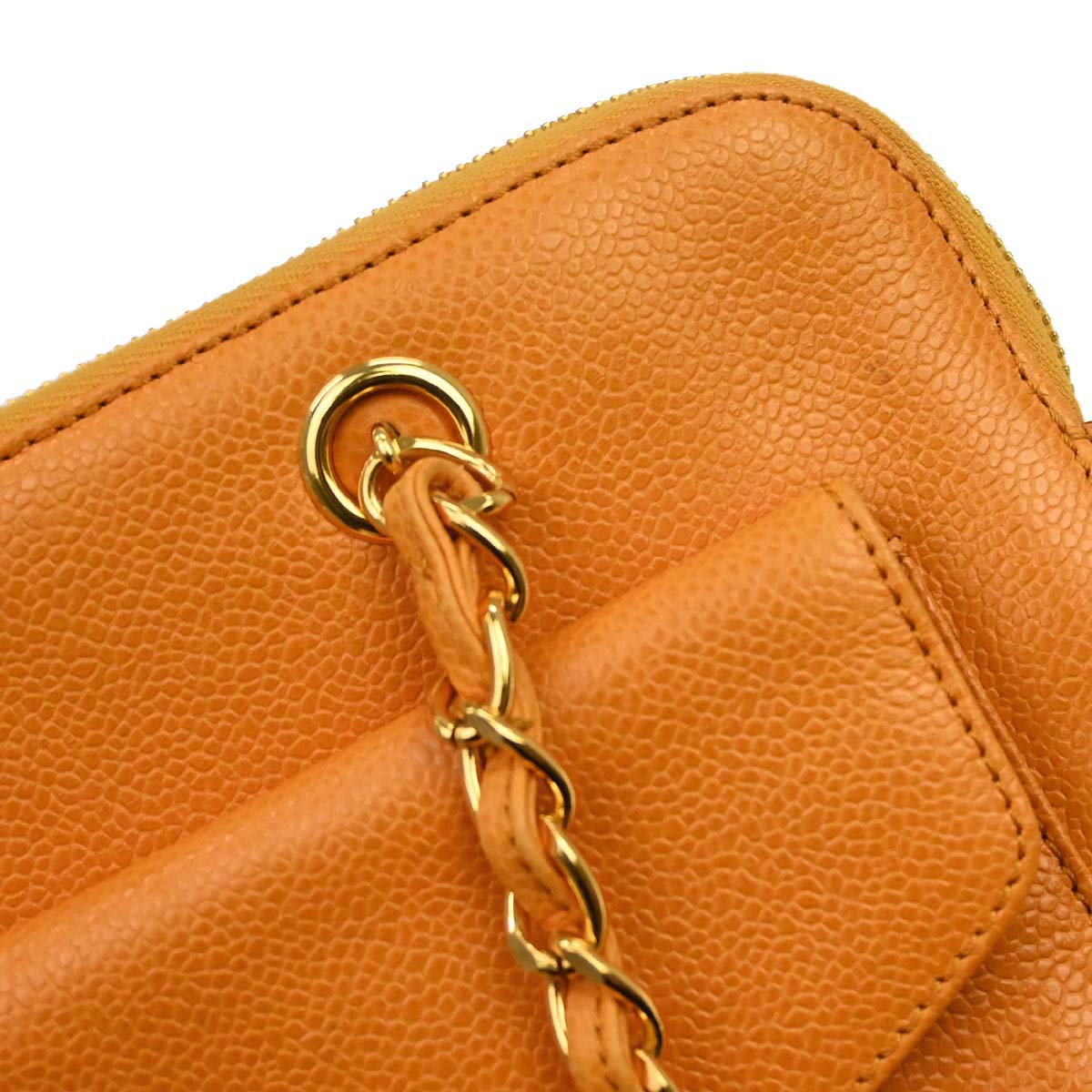 Chanel 1997-1999 Orange Caviar Skin Handbag