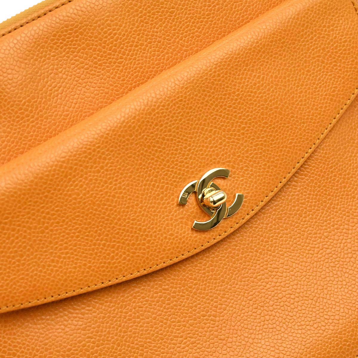 Chanel 1997-1999 Orange Caviar Skin Handbag