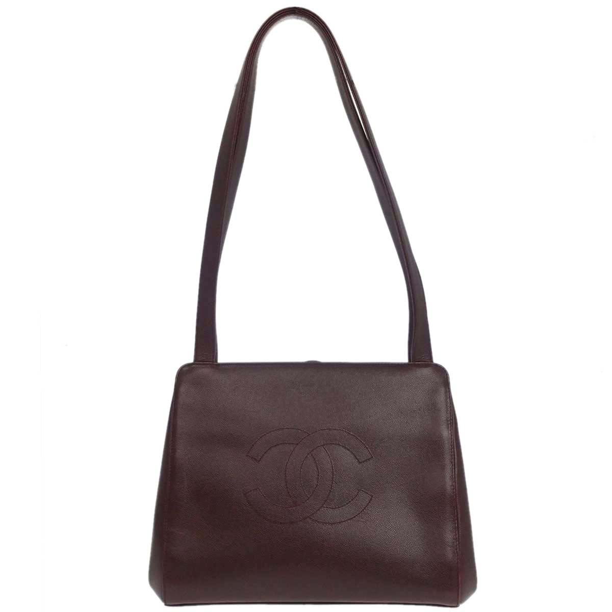 Chanel 1997-1999 Bordeaux Caviar Skin Shoulder Bag