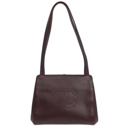 Chanel 1997-1999 Bordeaux Caviar Skin Shoulder Bag