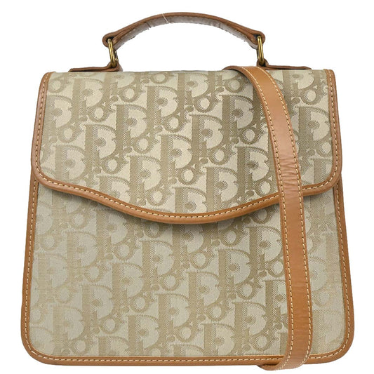 Christian Dior Beige Canvas Trotter 2way Shoulder Handbag
