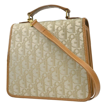 Christian Dior Beige Canvas Trotter 2way Shoulder Handbag