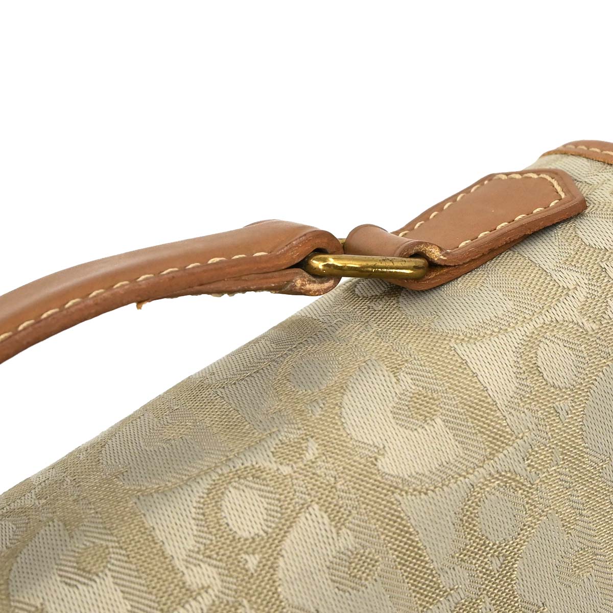 Christian Dior Beige Canvas Trotter 2way Shoulder Handbag