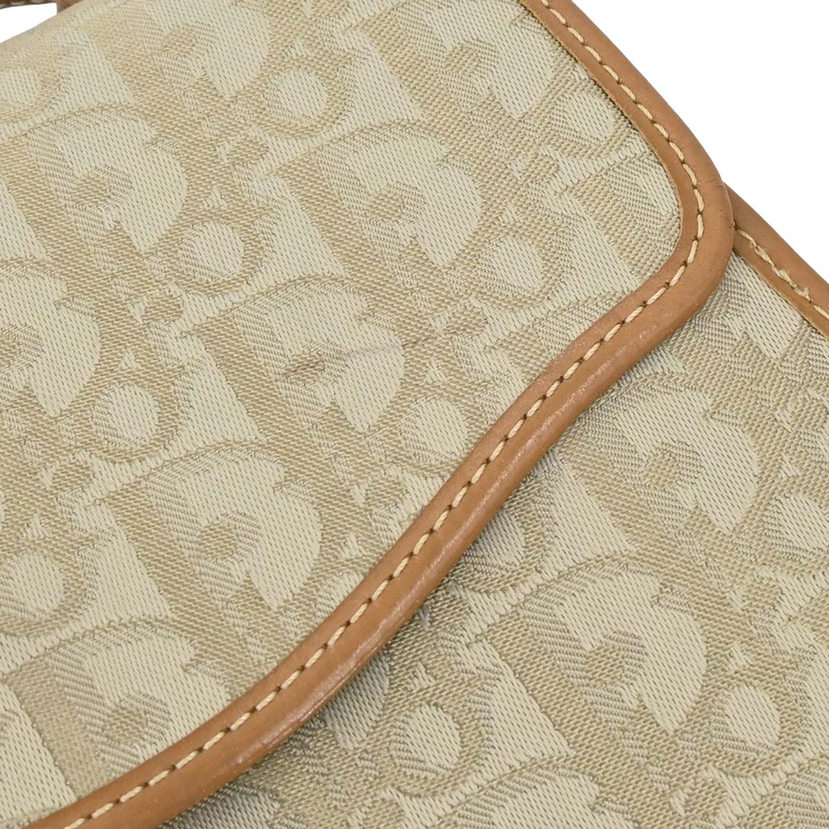 Christian Dior Beige Canvas Trotter 2way Shoulder Handbag