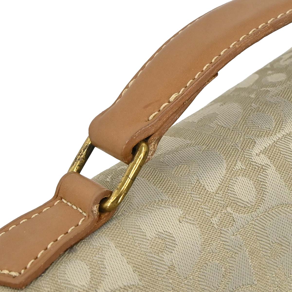 Christian Dior Beige Canvas Trotter 2way Shoulder Handbag
