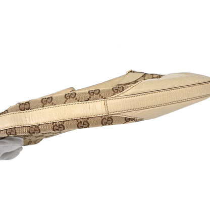 Gucci Beige Canvas GG Horsebit Shoulder Bag