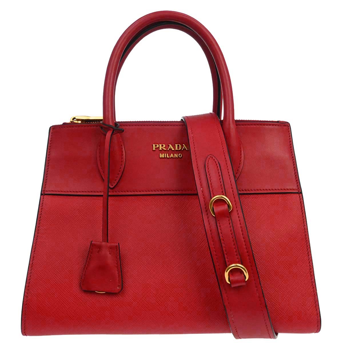 Prada Red Leather Paradigm 2way Shoulder Tote Handbag – AMORE