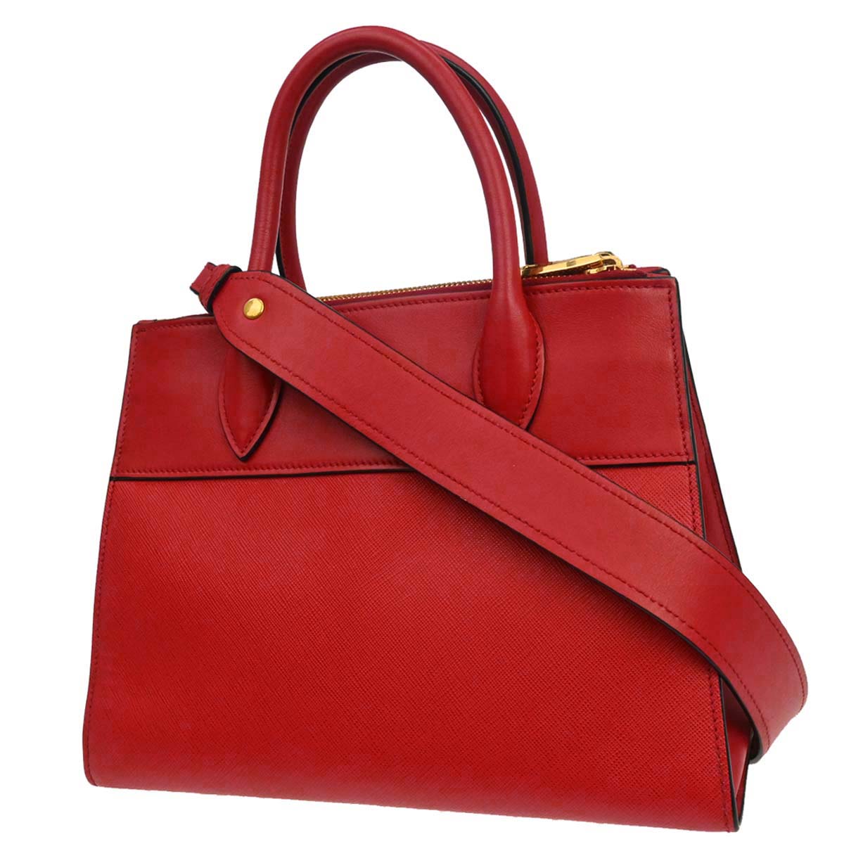 Prada Red Leather Paradigm 2way Shoulder Tote Handbag – AMORE