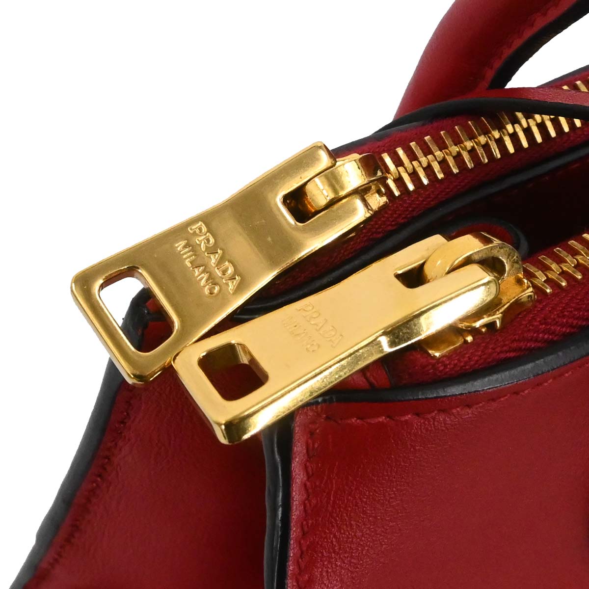 Prada Red Leather Paradigm 2way Shoulder Tote Handbag