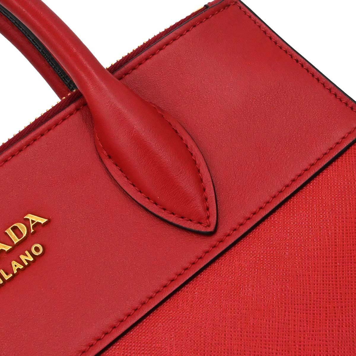 Prada Red Leather Paradigm 2way Shoulder Tote Handbag