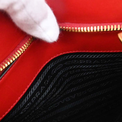 Prada Red Leather Paradigm 2way Shoulder Tote Handbag