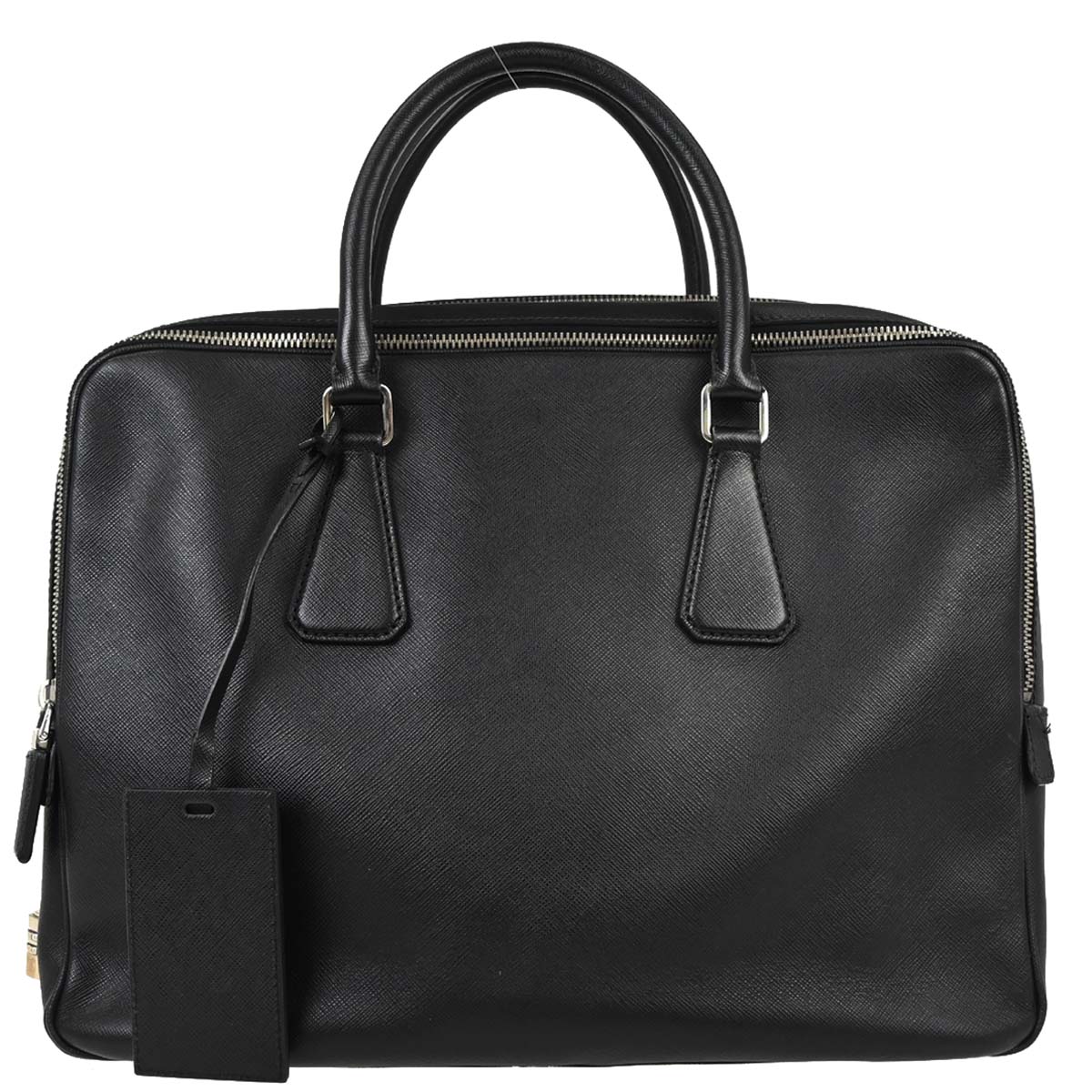 Prada Black Leather Briefcase Handbag