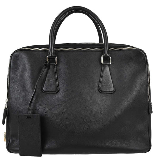 Prada Black Leather Briefcase Handbag