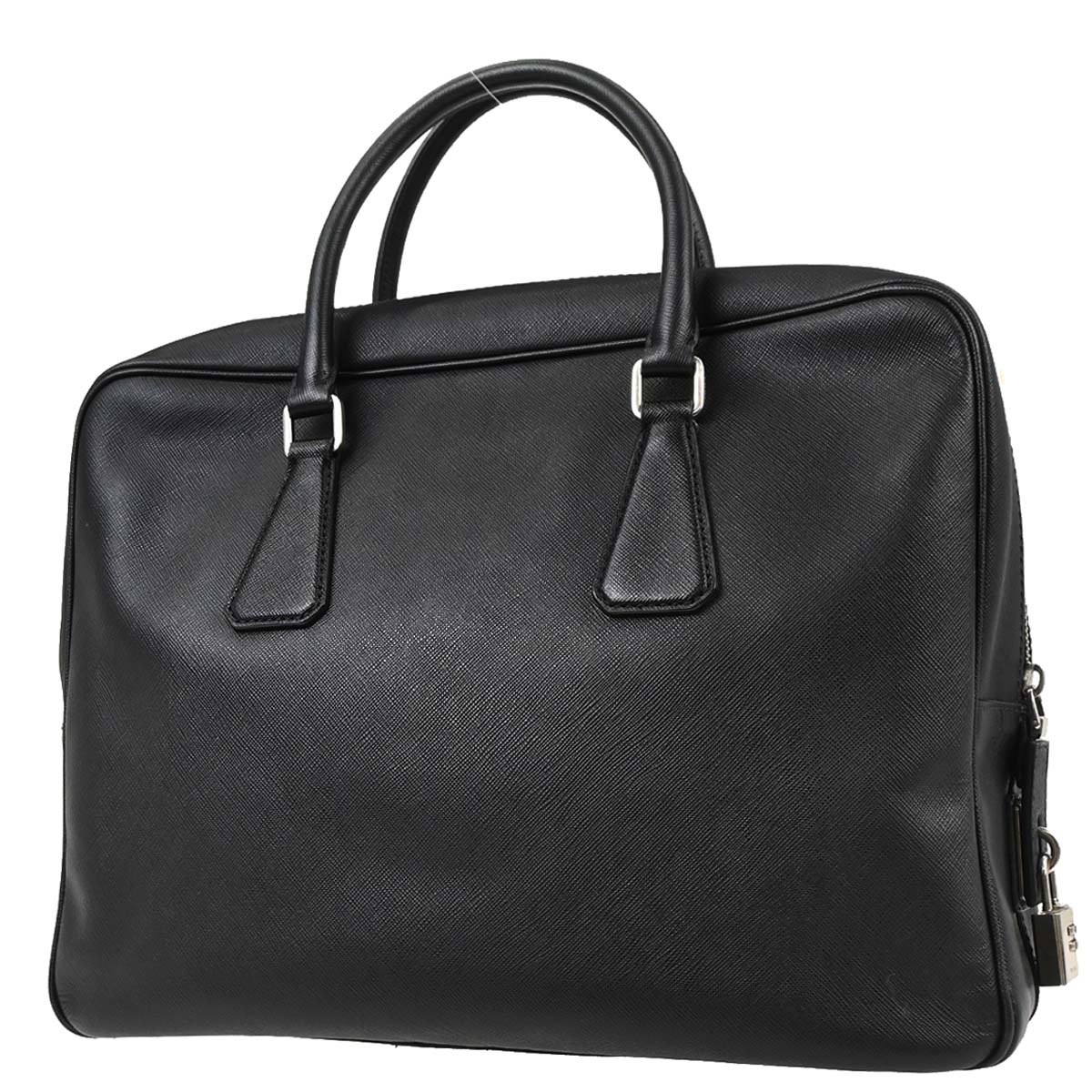 Prada Black Leather Briefcase Handbag