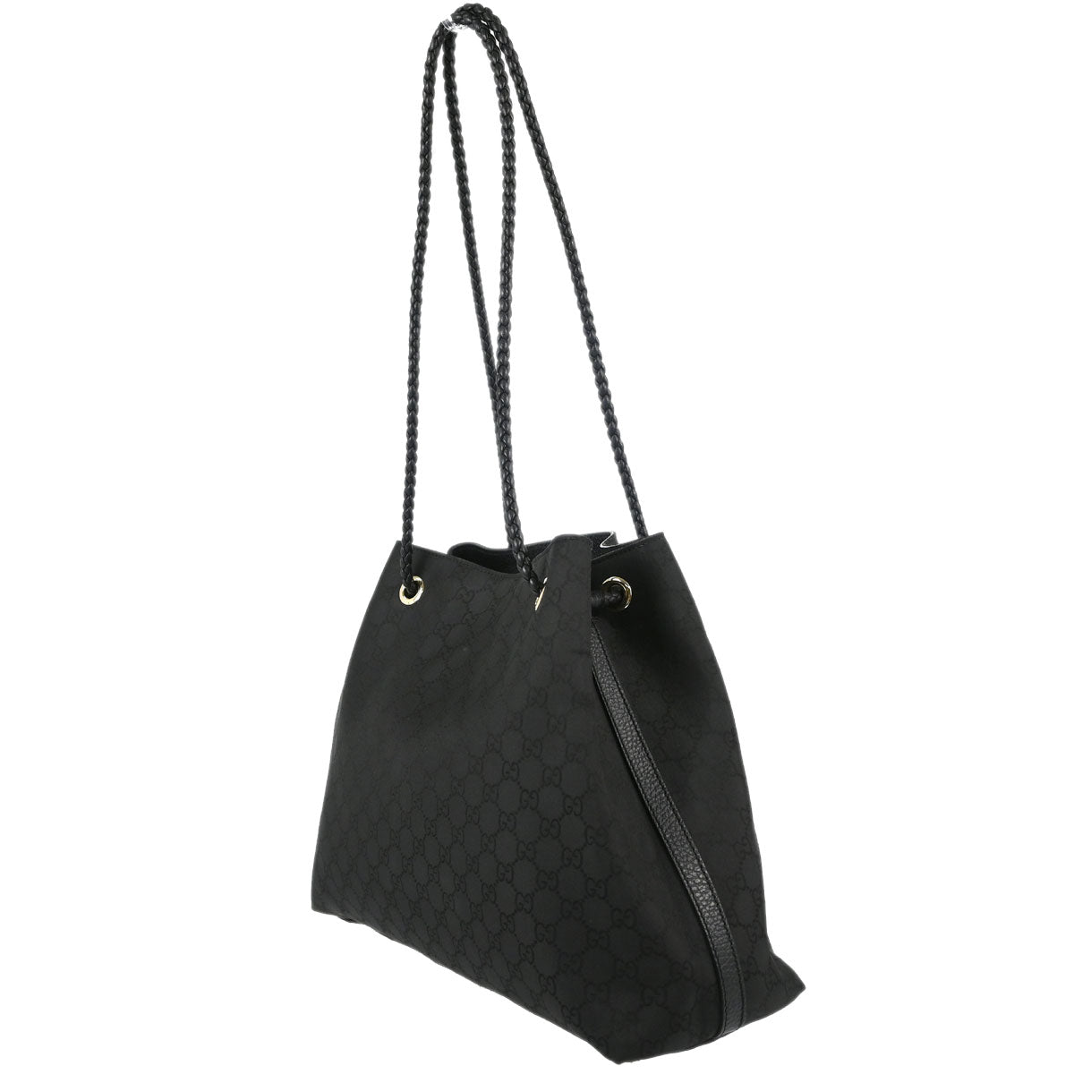 Gucci Black Canvas GG Tote Shoulder Bag