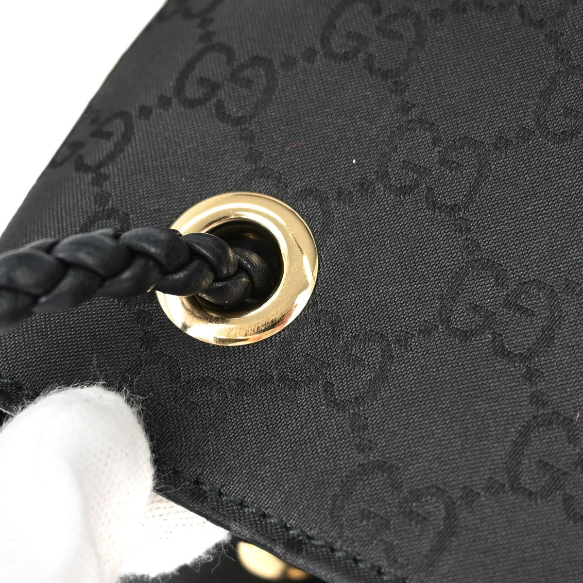 Gucci Black Canvas GG Tote Shoulder Bag