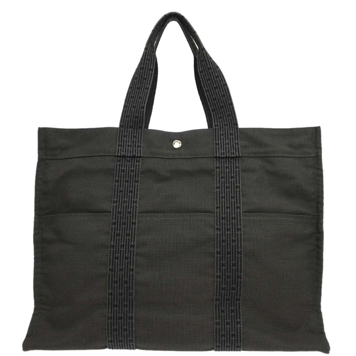 Hermes Gray Canvas Herline Tote GM Handbag