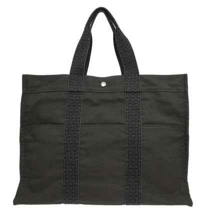 Hermes Gray Canvas Herline Tote GM Handbag