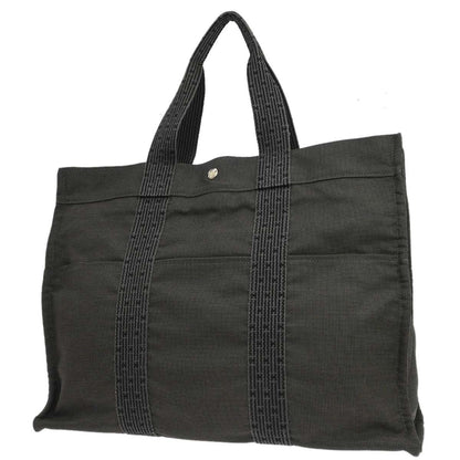 Hermes Gray Canvas Herline Tote GM Handbag