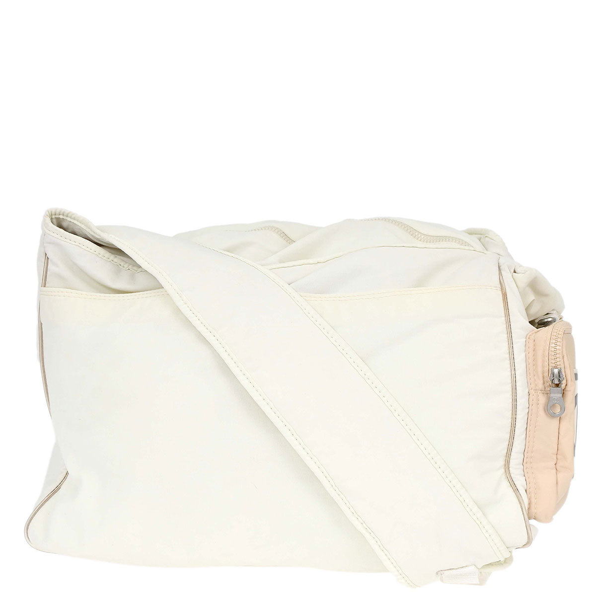 Chanel 2000-2002 White Nylon Sport Line Messenger Shoulder Bag