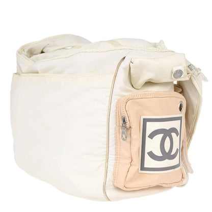 Chanel 2000-2002 White Nylon Sport Line Messenger Shoulder Bag